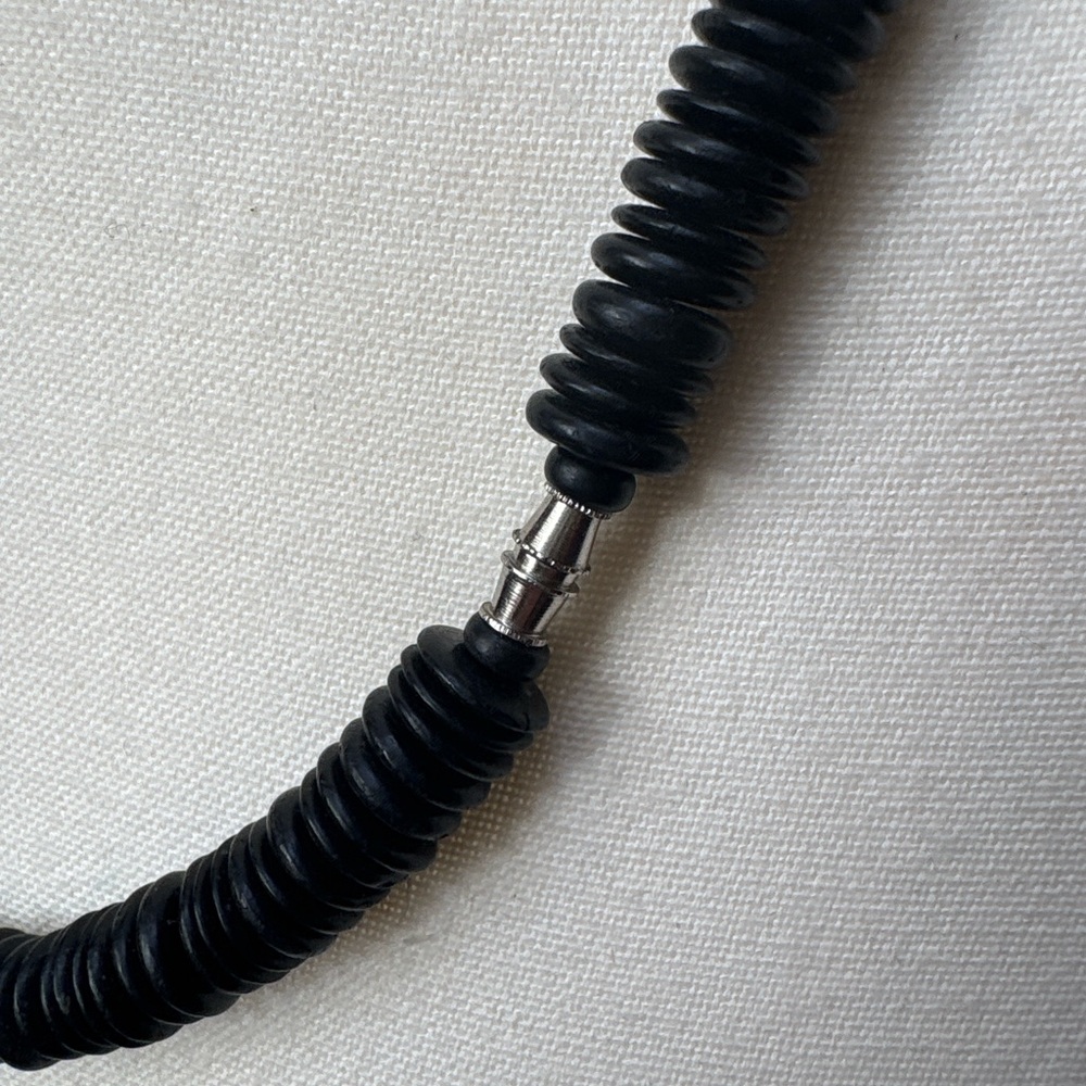 Artisan Wood & Black Statement Necklace - Picture 5 of 6